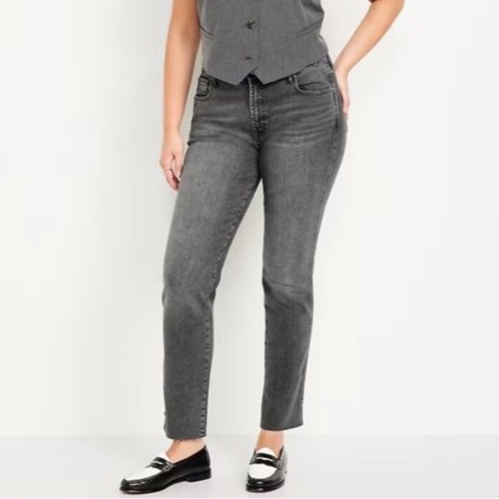 Old Navy High Rise Vintage Slim Secret Smooth Pockets Jeans Sz 4 Fray Hems